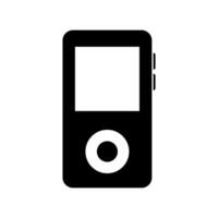 A black and white image of a mp3 player vector