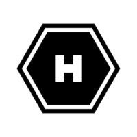 The h logo is shown in a black and white image vector