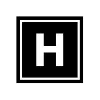 The h logo in a square with a white border vector