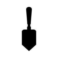 A black and white silhouette of a shovel vector