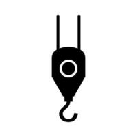 Hook icon on white background, black and white illustration vector