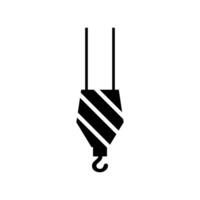 A black and white illustration of a tie hanging from a hook vector