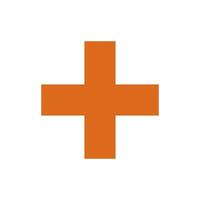 A cross in orange on a white background vector