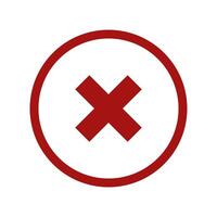 An x symbol in a circle on a white background vector