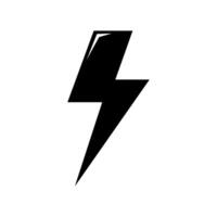A black and white lightning bolt icon on a white background vector
