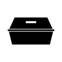 A black and white illustration of a box vector