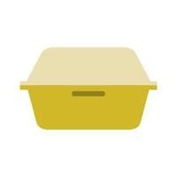 A yellow plastic container with a lid on it vector