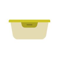 A yellow plastic container with a lid on a white background vector