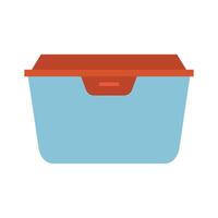 A blue storage box with orange handle vector