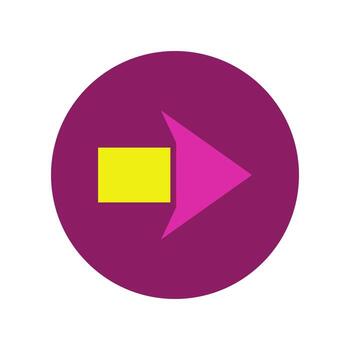 un púrpura botón con un flecha señalando a el izquierda vector