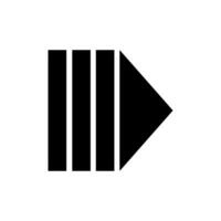 A black and white arrow pointing down on a white background vector