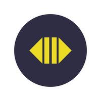 A yellow and black icon with three lines vector