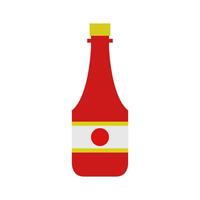 A bottle of ketchup is shown on a white background vector