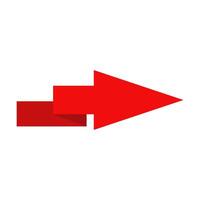 A red arrow pointing to the right on a white background vector