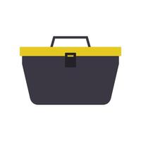 A black and yellow toolbox icon on a white background vector