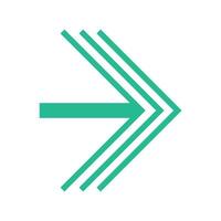 A green arrow pointing to the right vector