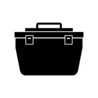 A black and white illustration of a briefcase vector