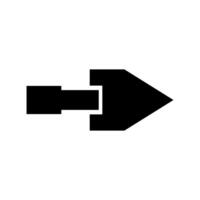 A black and white arrow pointing down on a white background vector