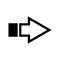 A black and white arrow pointing down on a white background vector