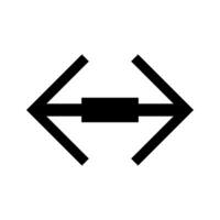 A black and white image of a symbol with two arrows vector