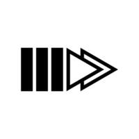 A black and white arrow pointing to the right vector