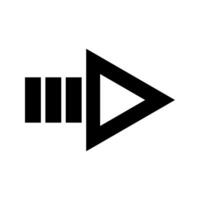 A black and white arrow pointing down vector