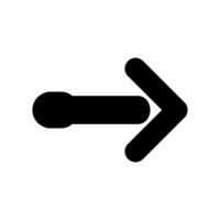 A black and white arrow pointing down on a white background vector