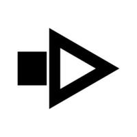 A black and white arrow pointing to the left vector