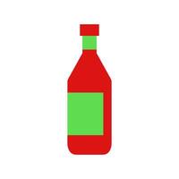 A red and green bottle of ketchup vector