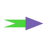 A green and purple arrow pointing in the same direction vector