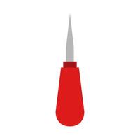 A red tool with a long handle on a white background vector