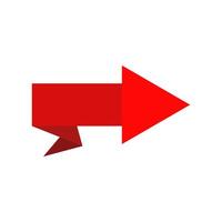 A red arrow pointing to the right on a white background vector