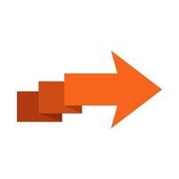 An orange arrow pointing to the right vector