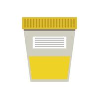 A yellow container with a white label on it vector