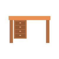 Wooden desk with drawers and a drawer vector
