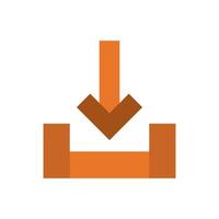 An orange arrow pointing up on a white background vector