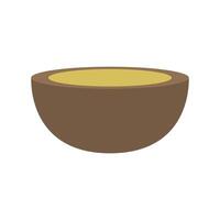A brown bowl with a yellow liquid inside vector