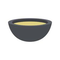 A bowl of soup with a yellow liquid in it vector