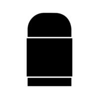 A black and white icon of a bottle vector