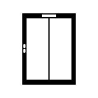 A black and white illustration of a sliding door vector