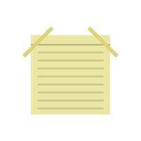 A note paper with two wooden sticks on it vector