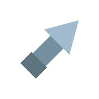 A flat icon of a blue arrow pointing down vector