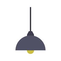 A lamp hanging from a ceiling with a yellow light bulb vector