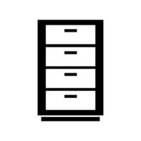 A black and white image of a tall cabinet vector