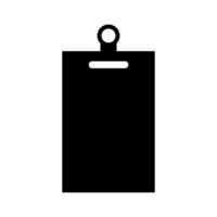 A black clipboard with a pen on it vector