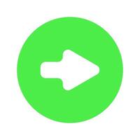 A green arrow pointing left in a circle vector