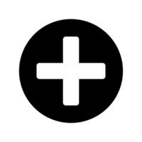 A black and white cross in a circle vector