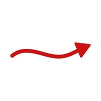 A red arrow pointing down on a white background vector