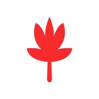 A red maple leaf icon on a white background vector