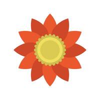 A red flower with yellow center on a white background vector